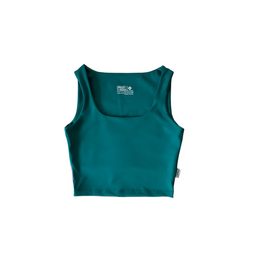 Crop Top with wide straps dark green